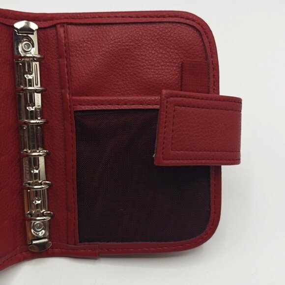 Vintage Day Runner Pocket Size Red Organizer Planner Wallet 6 Rings - Picture 4 of 11